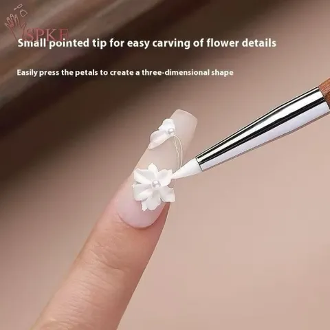 Cọ nặn gel Silicon cán gỗ hai đầu cao cấp - Dụng cụ nặn gel , hoa nổi tiện lợi cán gỗ chắc chắn dễ cầm ( Mẫu mới )