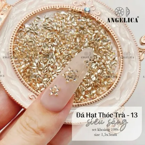 Set 100V Đá Hạt Thóc Mini ANGEL Tạo 1001 Mẫu Nail Xinh - Đá Úc Siêu Sáng Bền Chính Hãng