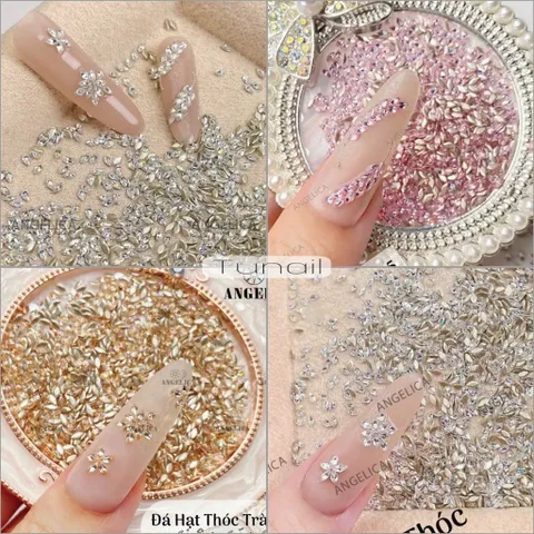 Set 100V Đá Hạt Thóc Mini ANGEL Tạo 1001 Mẫu Nail Xinh - Đá Úc Siêu Sáng Bền Chính Hãng