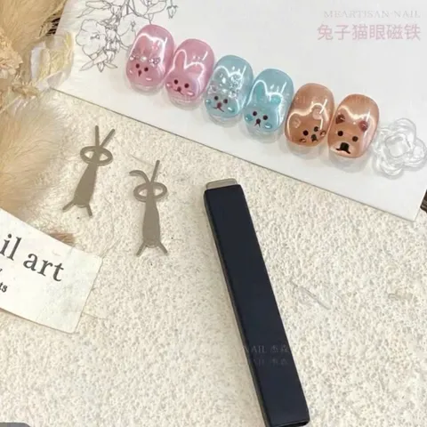 Thanh tạo hình Gấu Thỏ Tim nail - Nam châm tạo hình sơn mắt mèo Nail mẫu HO.T