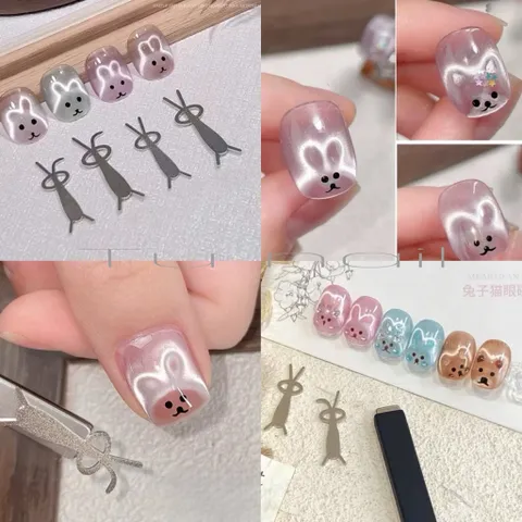 Thanh tạo hình Gấu Thỏ Tim nail - Nam châm tạo hình sơn mắt mèo Nail mẫu HO.T