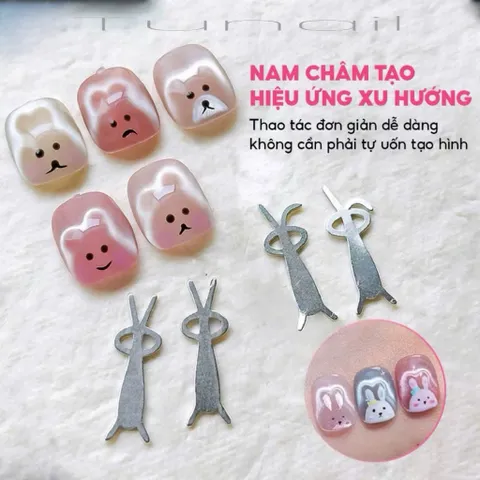 Thanh tạo hình Gấu Thỏ Tim nail - Nam châm tạo hình sơn mắt mèo Nail mẫu HO.T