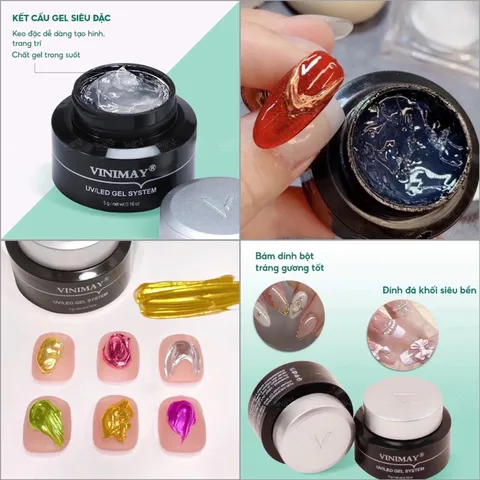 Gel thuỷ tinh Vinimay_Gel trong vẽ nổi chà tráng gương đa năng hàng chính hãng