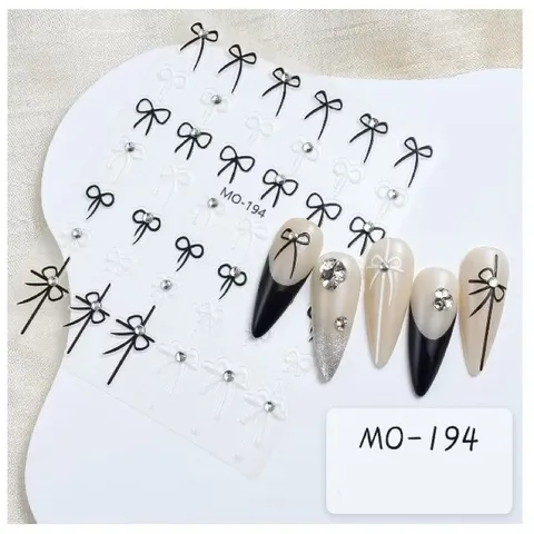 Sticker hình dán nổi 5D trang trí móng mẫu nơ đính đá siêu xinh (HOT)