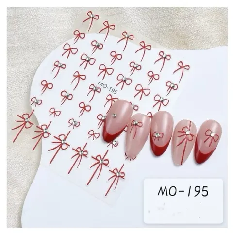 Sticker hình dán nổi 5D trang trí móng mẫu nơ đính đá siêu xinh (HOT)