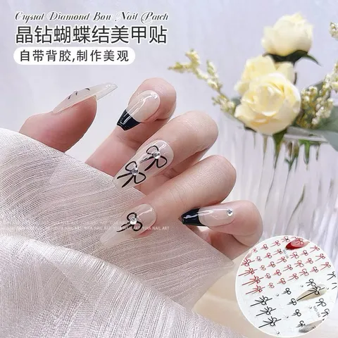 Sticker hình dán nổi 5D trang trí móng mẫu nơ đính đá siêu xinh (HOT)