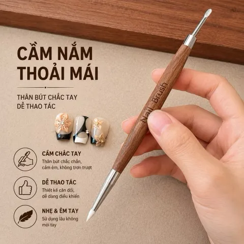 Cọ Nặn Gel Cán Gỗ Hai Đầu - Cọ Nặn Gel Nổi Tiện Ích Ngành Nail Chính Hãng  [ TÚ ANH NAIL ]