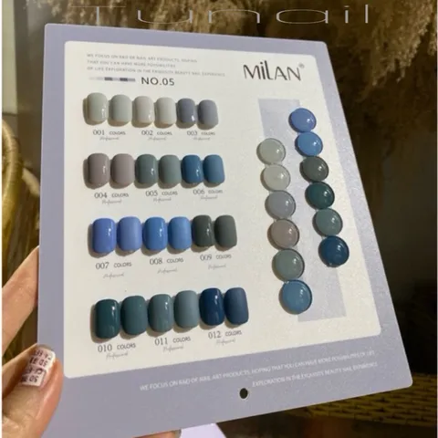 Set sơn gel Milan 12 màu xanh lục lam chất siêu đặc đẹp HO.T ( Tặng kèm bảng màu )
