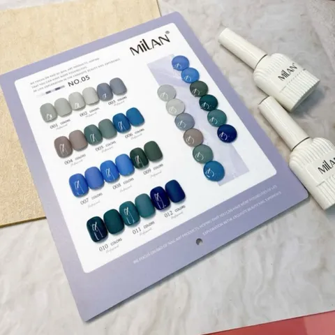 Set sơn gel Milan 12 màu xanh lục lam chất siêu đặc đẹp HO.T ( Tặng kèm bảng màu )