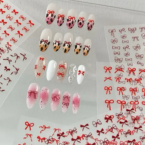 Sticker hình dán nổi 5D trang trí móng mẫu nơ đính đá siêu xinh (HOT)