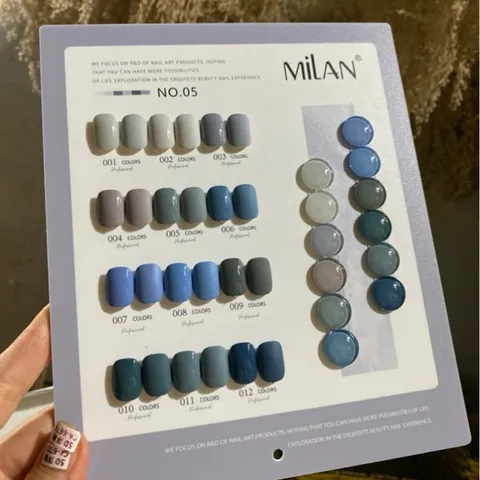 Set sơn gel Milan 12 màu xanh lục lam chất siêu đặc đẹp HO.T ( Tặng kèm bảng màu )