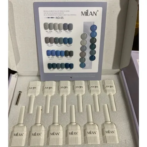 Set sơn gel Milan 12 màu xanh lục lam chất siêu đặc đẹp HO.T ( Tặng kèm bảng màu )