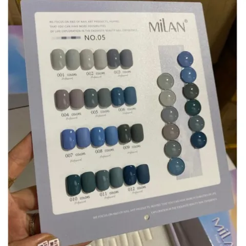 Set sơn gel Milan 12 màu xanh lục lam chất siêu đặc đẹp HO.T ( Tặng kèm bảng màu )