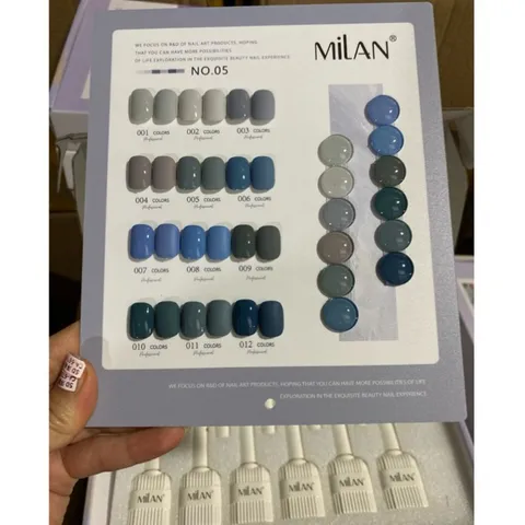 Set sơn gel Milan 12 màu xanh lục lam chất siêu đặc đẹp HO.T ( Tặng kèm bảng màu )