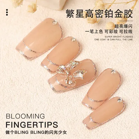 Gel nhũ siêu sáng kẻ viền móng , sơn ombre làm nền đá cao cấp siêu sáng đẹp đủ màu cơ bản nhất