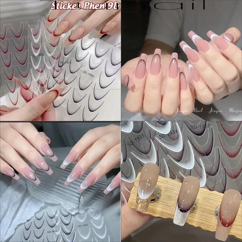 Sticker hình dán tạo fench ombre nail đủ màu siêu Hot