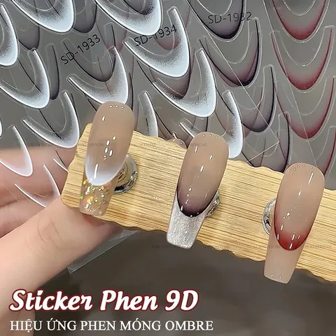 Sticker hình dán tạo fench ombre nail đủ màu siêu Hot
