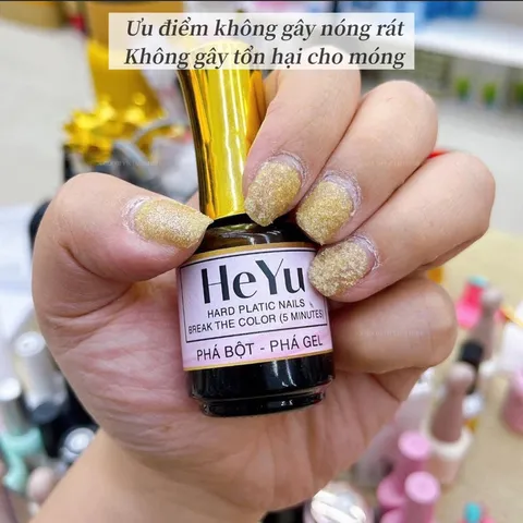 Chai dung dịch Nước phá gel bột Heyu Phonic 2 in 1 siêu tốc không nóng rát chính hãng