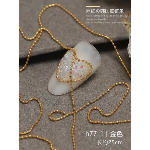 Dây bi trắng vàng đính trang trí nail đa dạng siêu Hot