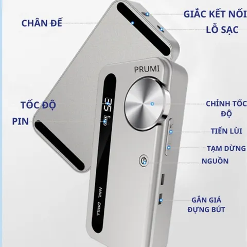 Máy Mài móng tích điện Nail Dirll M50 siêu êm khoẻ Pin trâu 12 tiếng đủ bộ tặng đầu mài chính hãng Bảo Hành