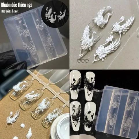 Khuôn silicon tạo hình charm Thiên Nga Nail cực HOT