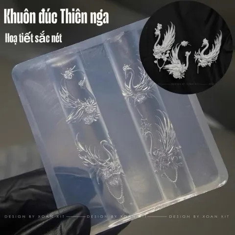 Khuôn silicon tạo hình charm Thiên Nga Nail cực HOT