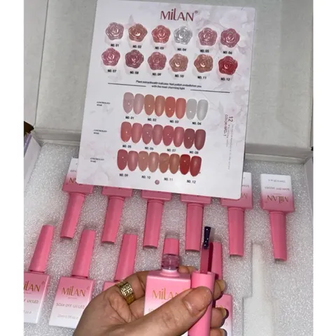 Set sơn thạch 12 màu Milan mẫu mới đủ tông HÓT hàng chuẩn đặc đẹp ( Tặng kèm bảng màu xịn )
