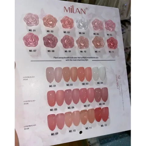 Set sơn thạch 12 màu Milan mẫu mới đủ tông HÓT hàng chuẩn đặc đẹp ( Tặng kèm bảng màu xịn )