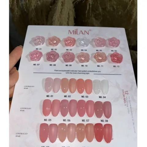 Set sơn thạch 12 màu Milan mẫu mới đủ tông HÓT hàng chuẩn đặc đẹp ( Tặng kèm bảng màu xịn )