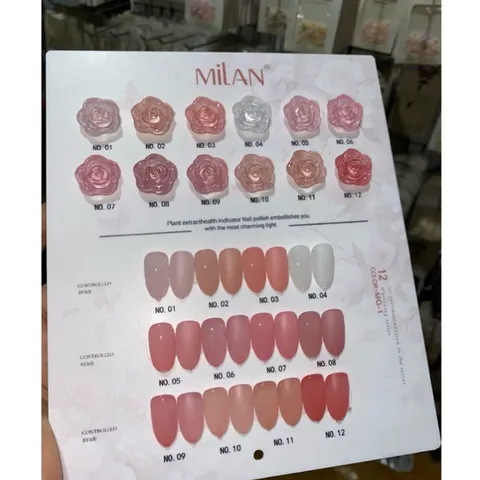 Set sơn thạch 12 màu Milan mẫu mới đủ tông HÓT hàng chuẩn đặc đẹp ( Tặng kèm bảng màu xịn )