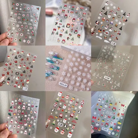 Sticker Noen Giáng sinh trang trí móng siêu đẹp mẫu Hot