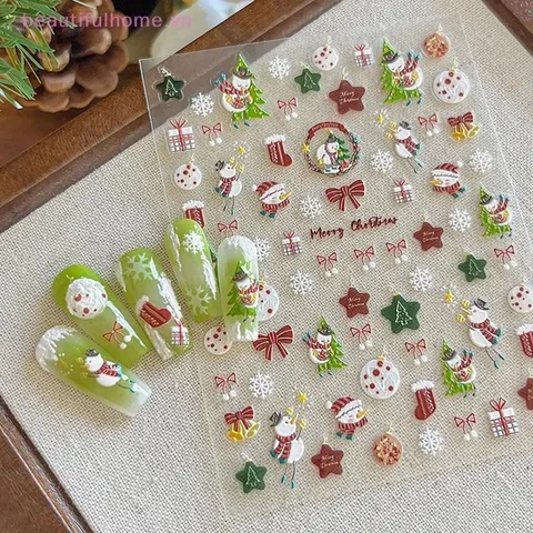 Sticker Noen Giáng sinh trang trí móng siêu đẹp mẫu Hot