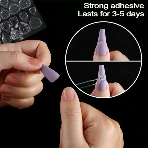 ( Giá sỉ ) Set 50 tấm dán Nailbox 24 miếng - Keo 2 mặt silicon dán Nailbox siêu chắc hàng chuẩn Loại 1