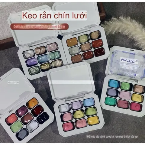 Khay gel dặm Ombre  - Gel vẽ , dặm ombre 9 màu cơ bản đa năng đủ tông HOT nhất ( Hàng chuẩn )