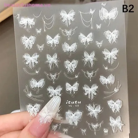 Sticker Hình dán lụa 5D trang trí tạo kiểu móng mẫu mới siêu Hot ngành Nail