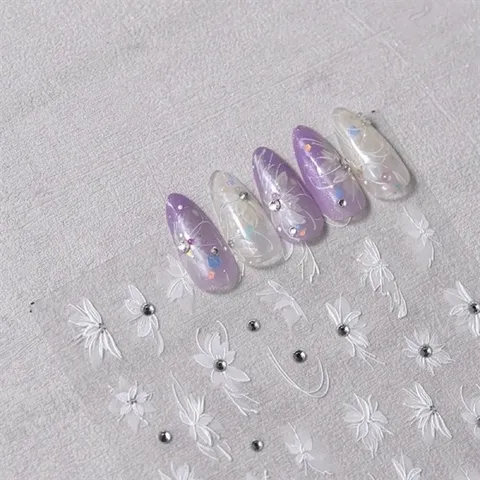 Sticker Hình dán lụa 5D trang trí tạo kiểu móng mẫu mới siêu Hot ngành Nail