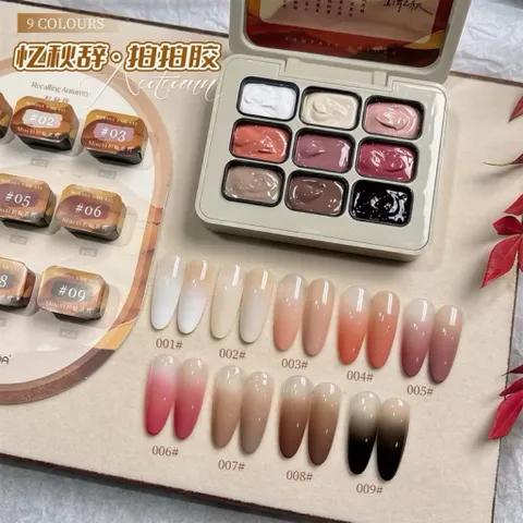 Khay gel dặm Ombre  - Gel vẽ , dặm ombre 9 màu cơ bản đa năng đủ tông HOT nhất ( Hàng chuẩn )