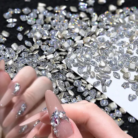 Đá super kim cương mini chạy viền móng chân bằng đính nail siêu sáng set 100v cực HOT