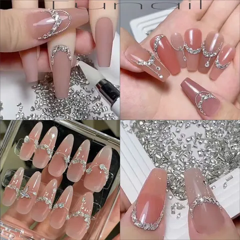 Đá super kim cương mini chạy viền móng chân bằng đính nail siêu sáng set 100v cực HOT