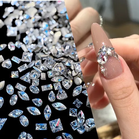 Đá super kim cương mini chạy viền móng chân bằng đính nail siêu sáng set 100v cực HOT