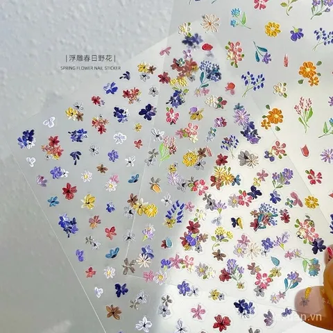Sticker hình dán lụa 5D trang trí móng siêu phẩm mới nhất cực HOT
