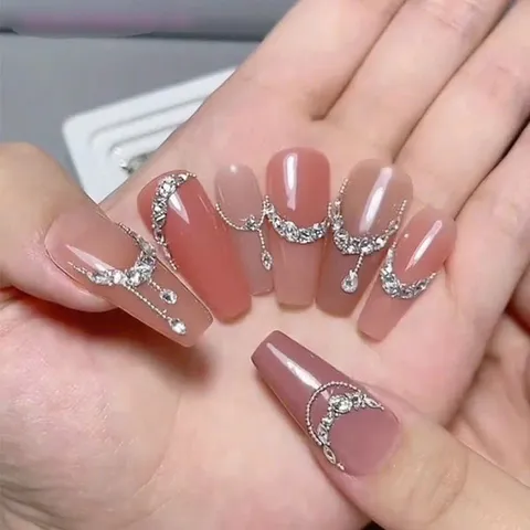 Đá super kim cương mini chạy viền móng chân bằng đính nail siêu sáng set 100v cực HOT
