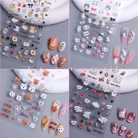 Sticker hình dán Nail mẫu hoạt hình thú trang trí dán móng siêu siêu HOT