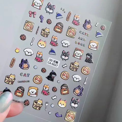 Sticker hình dán Nail mẫu hoạt hình thú trang trí dán móng siêu siêu HOT