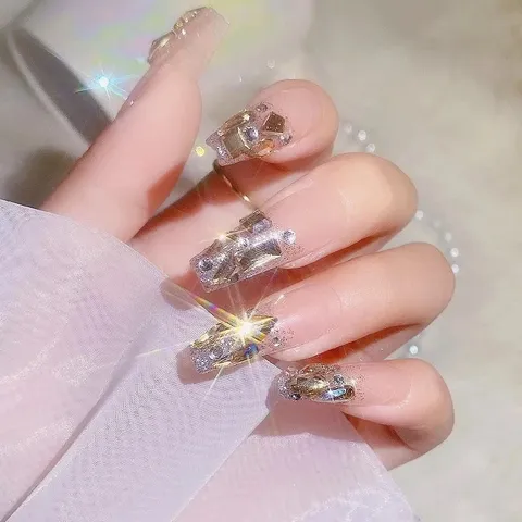 Đá khối chân bằng mini cao cấp Angelica size nhỏ đính móng siêu sáng bền set 100 viên đủ màu HOT