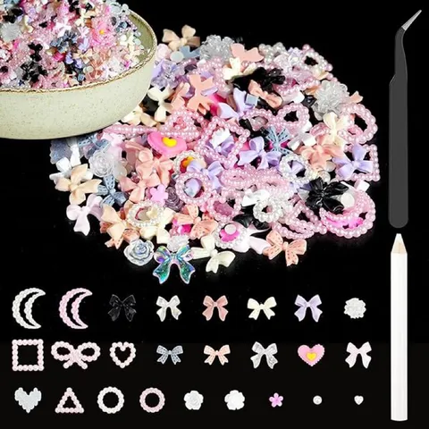 Set 50 cham nơ nail đính móng gắn nailbox siêu đẹp mix đủ mẫu siêu HOT