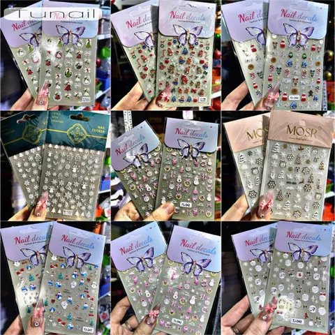 [ Mẫu mới về ] Sticker lụa 5D Hình dán Noen Giáng Sinh hoạ tiết nổi trang trí móng mẫu mới nhất cực HOT XU HƯỚNG NAIL