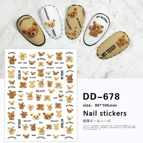 Sticker hình dán hoạt hình mẫu mới dán trang trí design nail siêu xinh