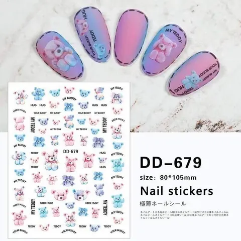 Sticker hình dán hoạt hình mẫu mới dán trang trí design nail siêu xinh