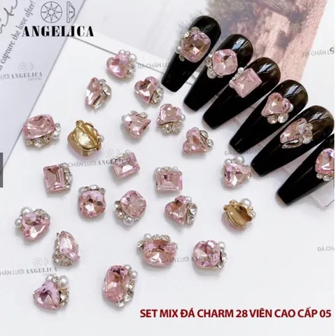 Set đá khối chùm Angel cao cấp mix sẵn siêu sáng đẹp đính móng cực tiện lợi cho chị em ngành